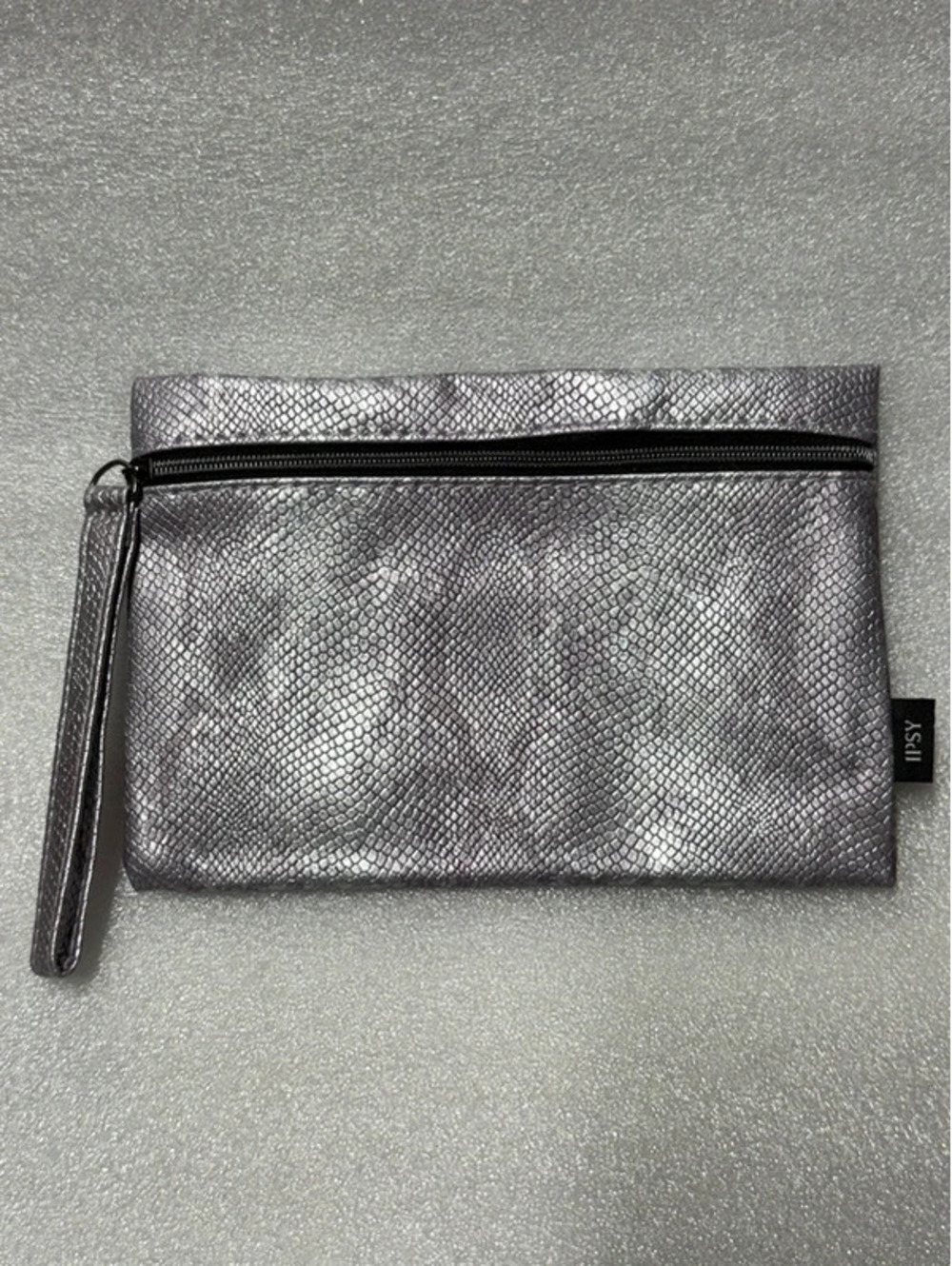 Ipsy Glam Bag Silver Snakeskin Wristlet